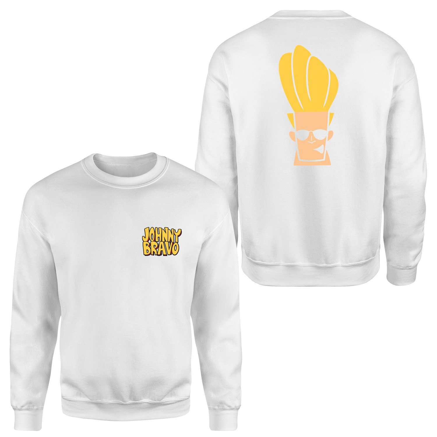 Woah Mamma | Johnny Bravo Sweatshirt S - Beyaz
