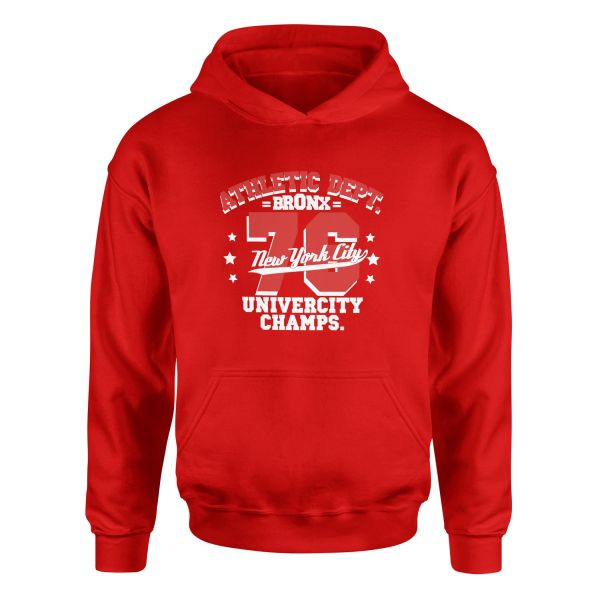 Bronx 76 NYC Hoodie S - Kırmızı