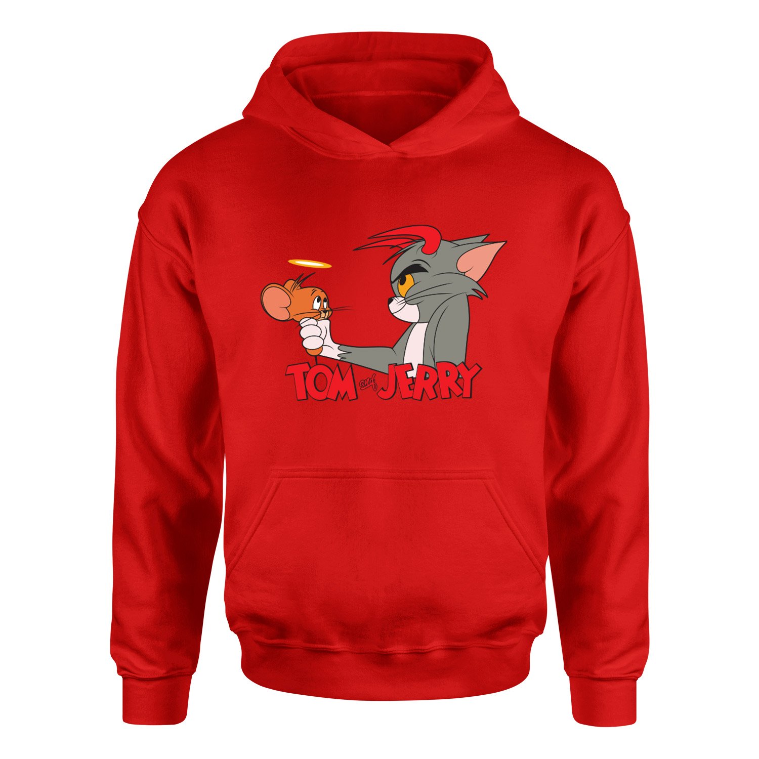 Tom & Jerry Hoodie XL - Kırmızı
