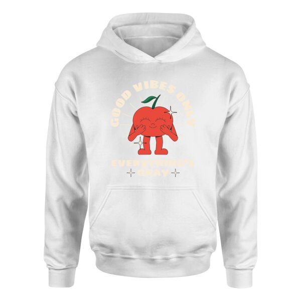 Good Vibes Only Hoodie L - Beyaz