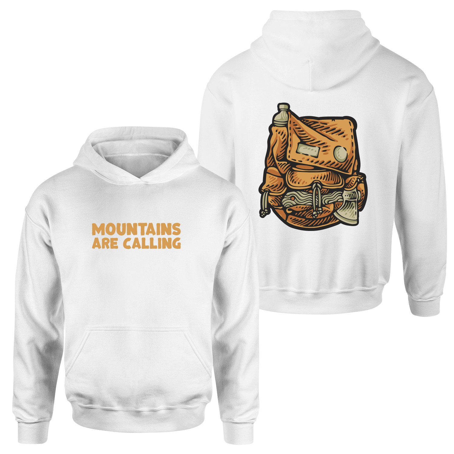Mountains Are Calling Hoodie M - Beyaz