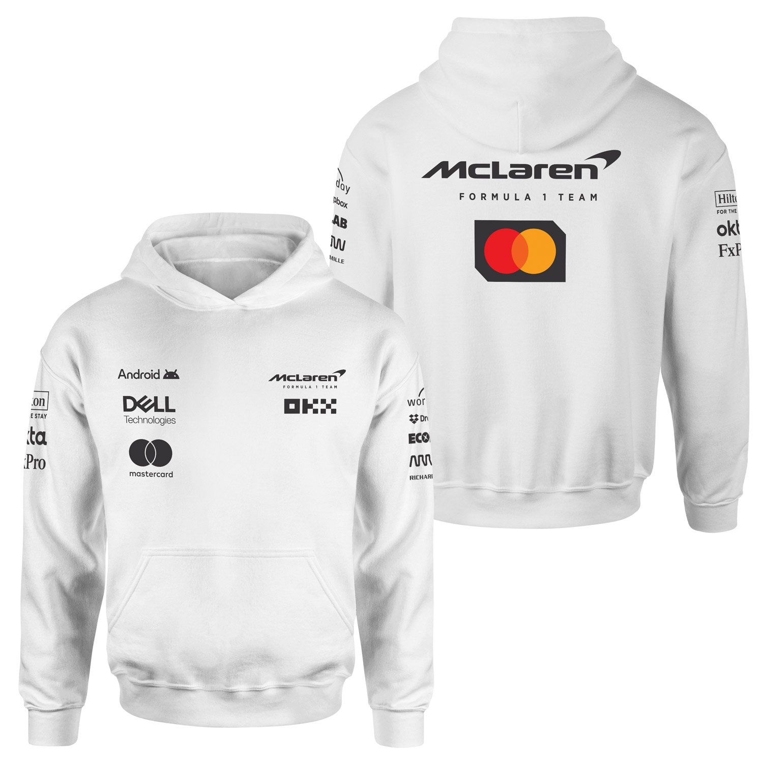 McLaren Racing 2025 Teamline Hoodie XXL - Beyaz