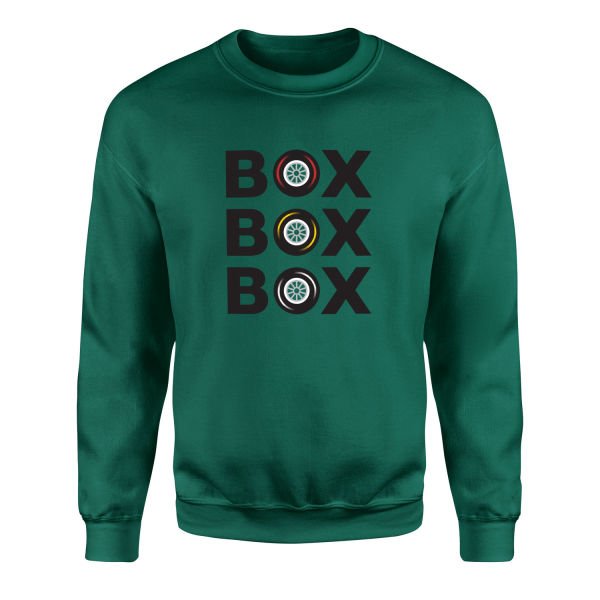 BOX BOX BOX Sweatshirt M - Nefti Yeşili