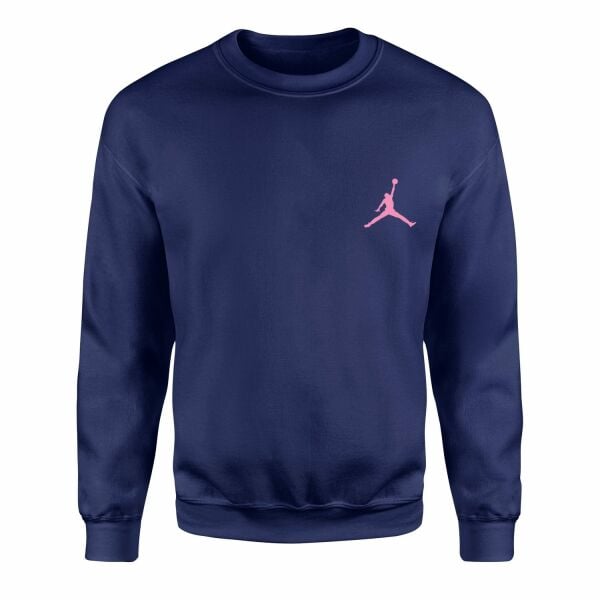 Air Jordan Pink Stroked Sweatshirt M - İndigo Mavisi