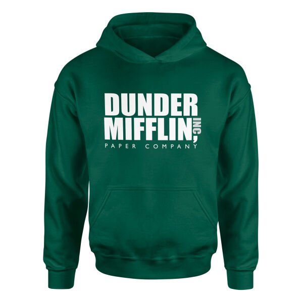 Dunder Mifflin Paper Company, Inc. Hoodie XL - Nefti Yeşili