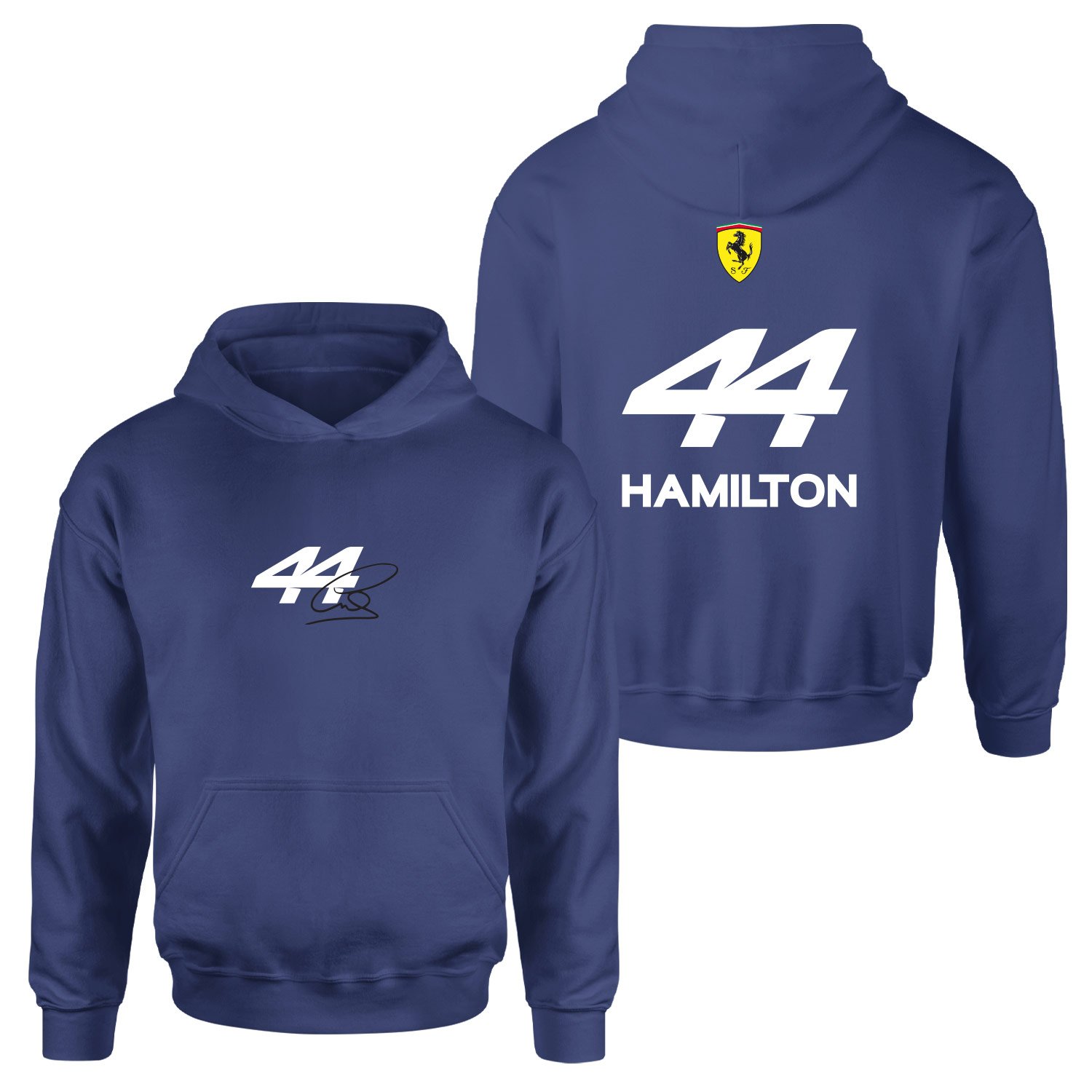 Lewis Hamilton 44 Signature Hoodie S - İndigo Mavisi