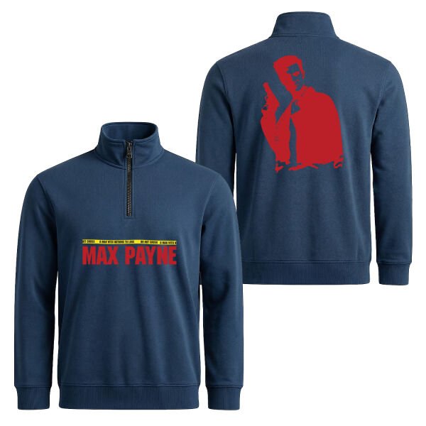 Max Payne Yarım Fermuarlı Sweatshirt XL - İndigo Mavisi