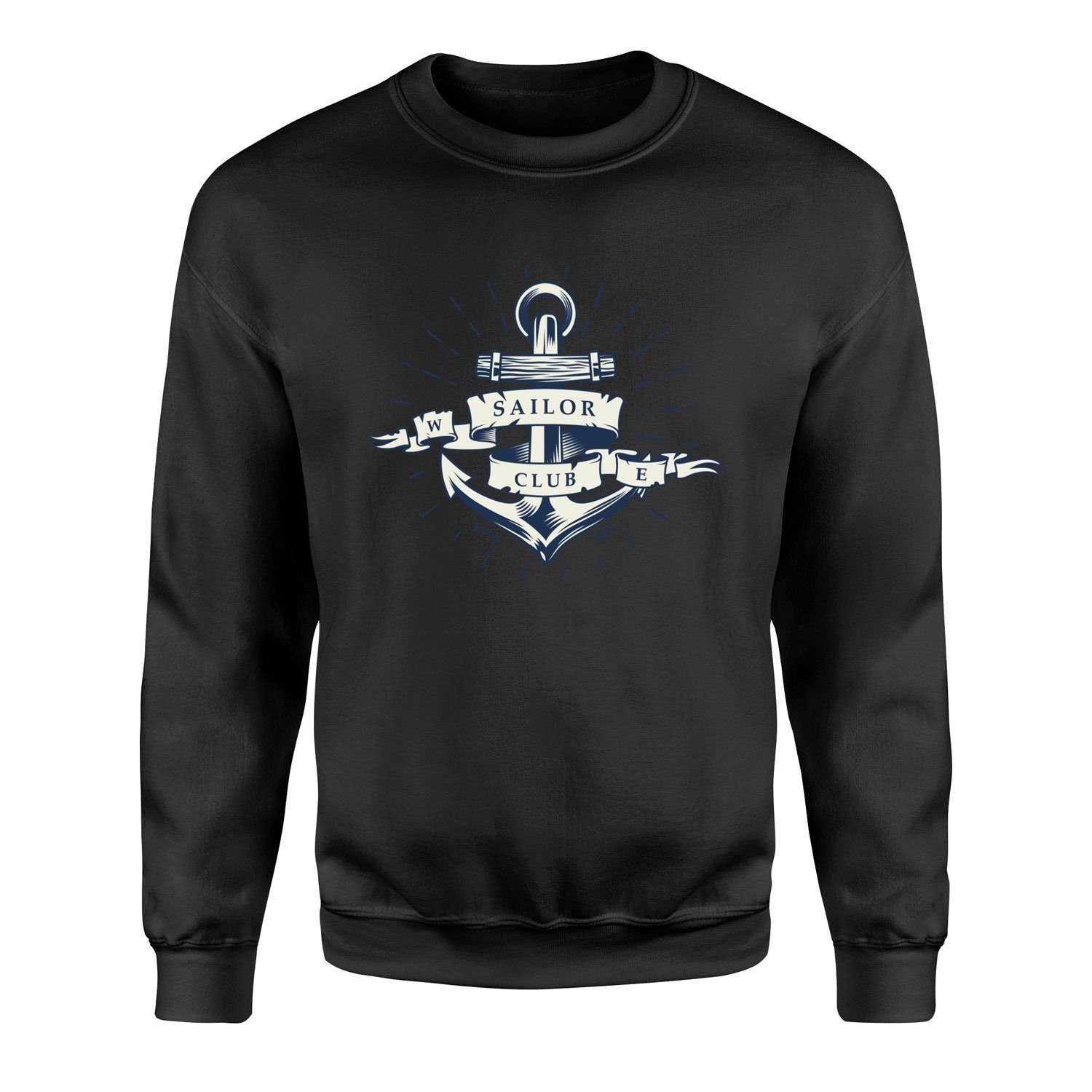 Sailor Club Denizci Tasarımlı Sweatshirt S - Siyah