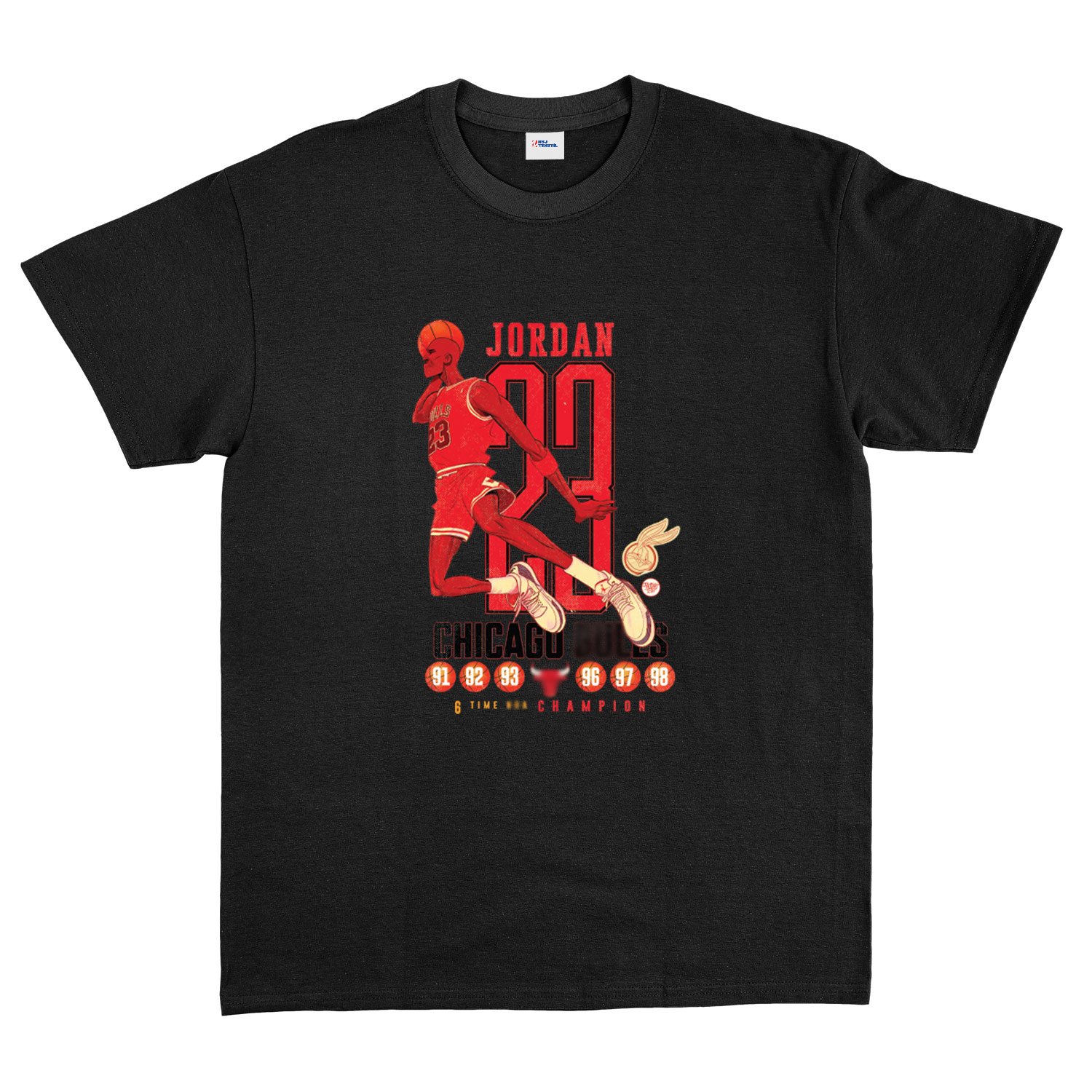 6 Time Champion, Michael ''Air'' Jordan Tişört XXL - Siyah