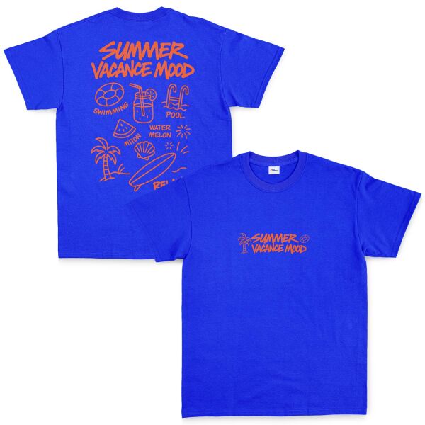 Summer Vacance Mood Tişört XL - Mavi
