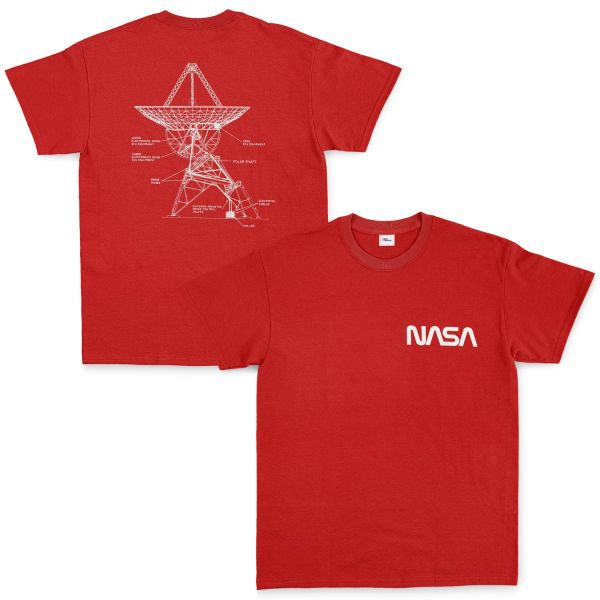 NASA Retro Mechanisms Graphic v3.0 Tişört L - Kırmızı