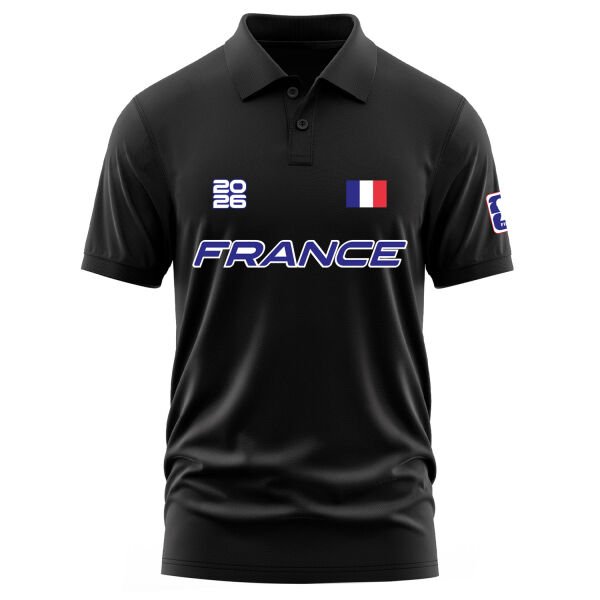 Fransa 2026 Polo Tişört XL - Siyah