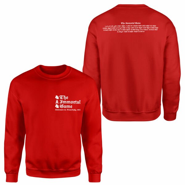 Immortal Game - Anderssen vs Kieseritzky (1851) Sweatshirt S - Kırmızı