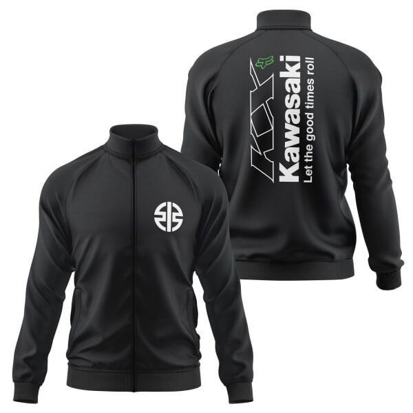 Kawasaki KX FOX Let The Good Times Roll Fermuarlı Sweatshirt M - Siyah | OUTLET