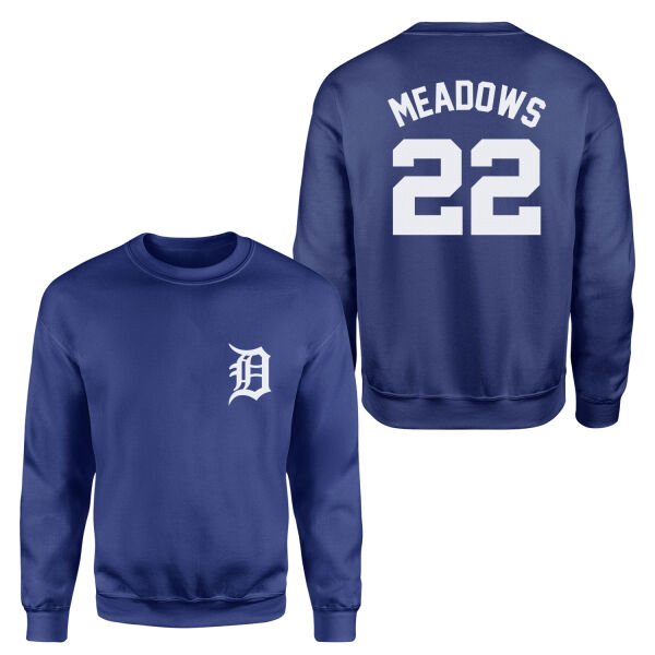 Parker Meadows 22 Detroit Tigers Jersey Sweatshirt L - İndigo Mavisi