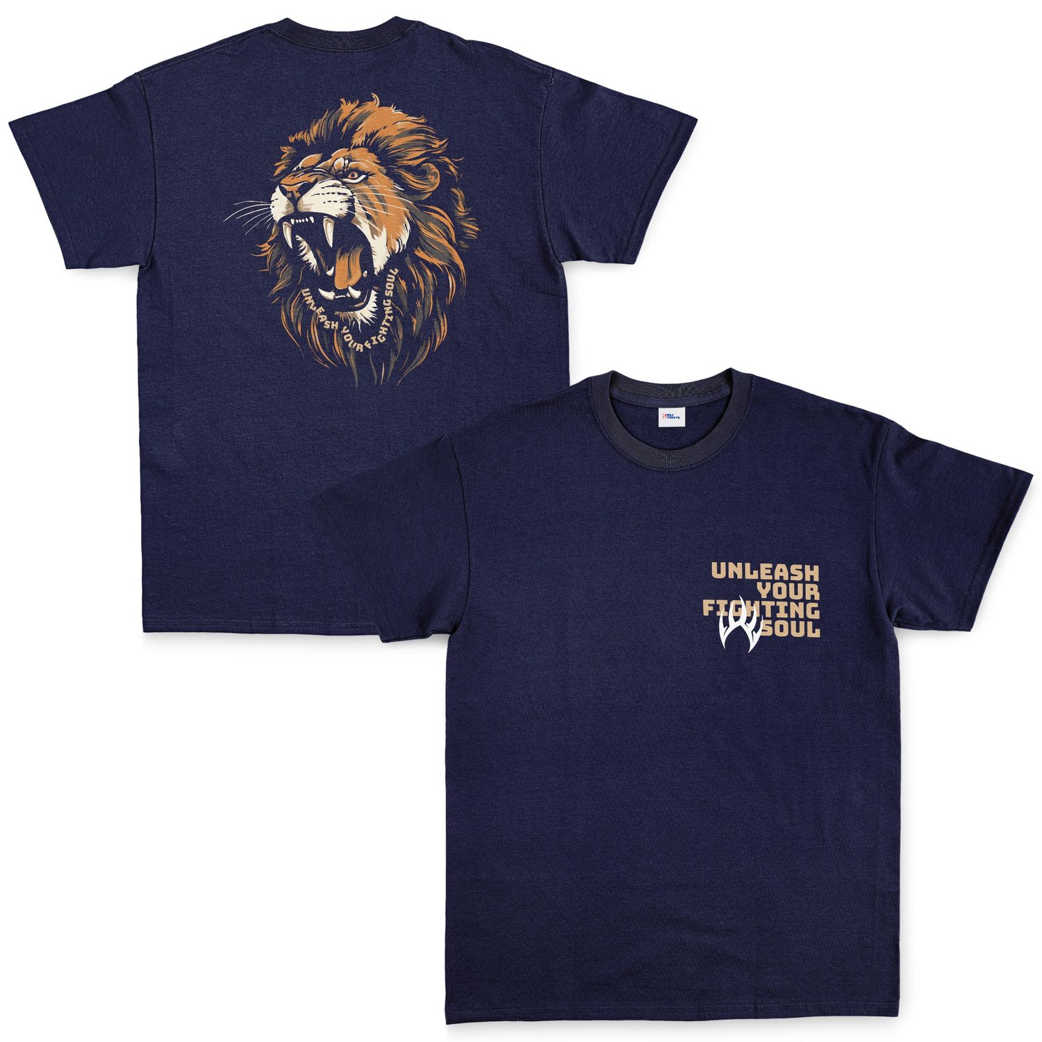 Unleash Your Fighting Soul | Lion Tişört XL - İndigo Mavisi