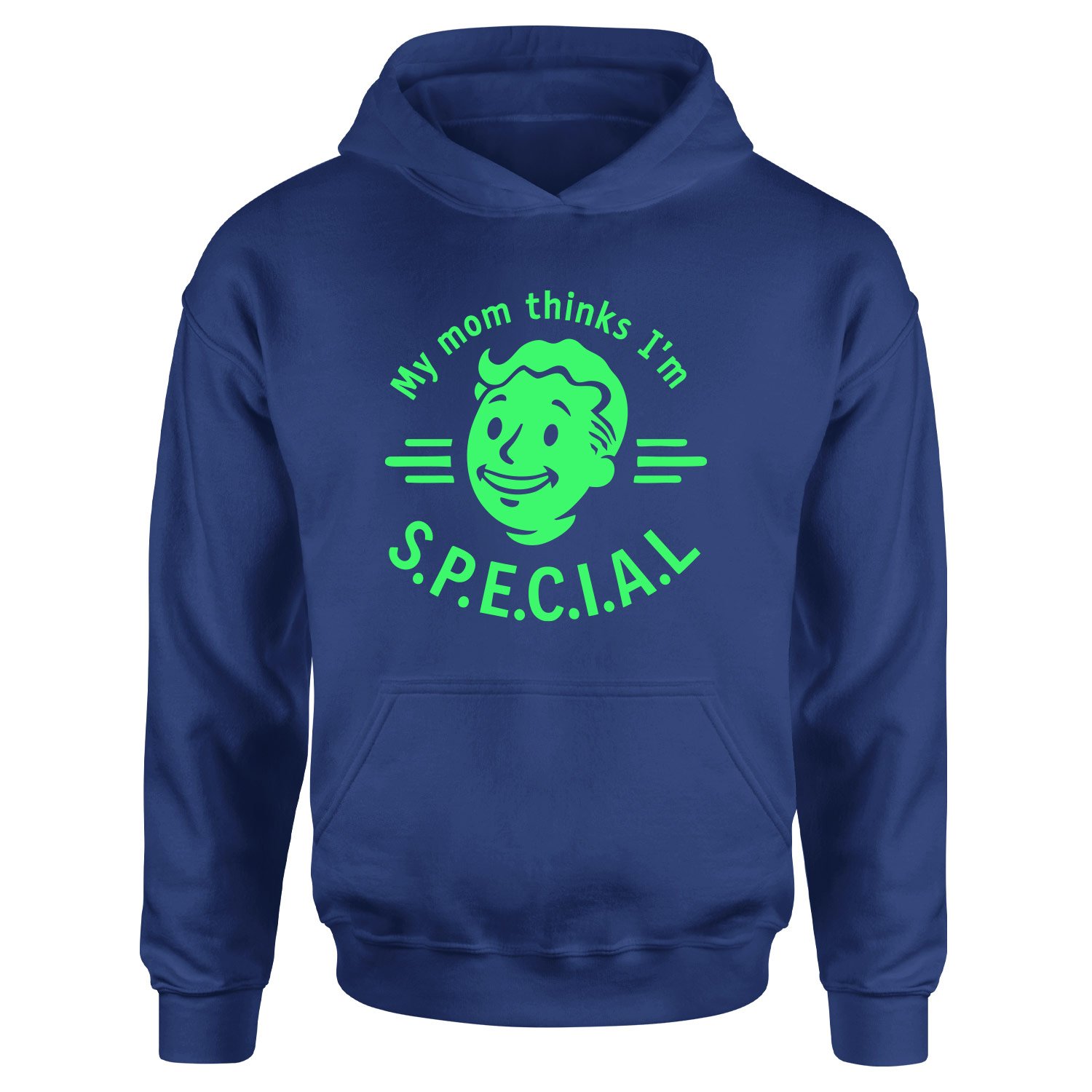 My mom thinks I’m S.P.E.C.I.A.L Hoodie L - İndigo Mavisi