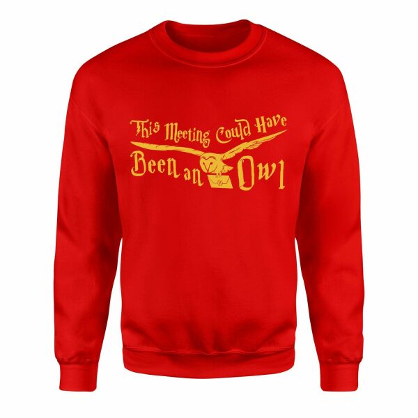 This Meeting Could Have Been An Owl Sweatshirt L - Kırmızı