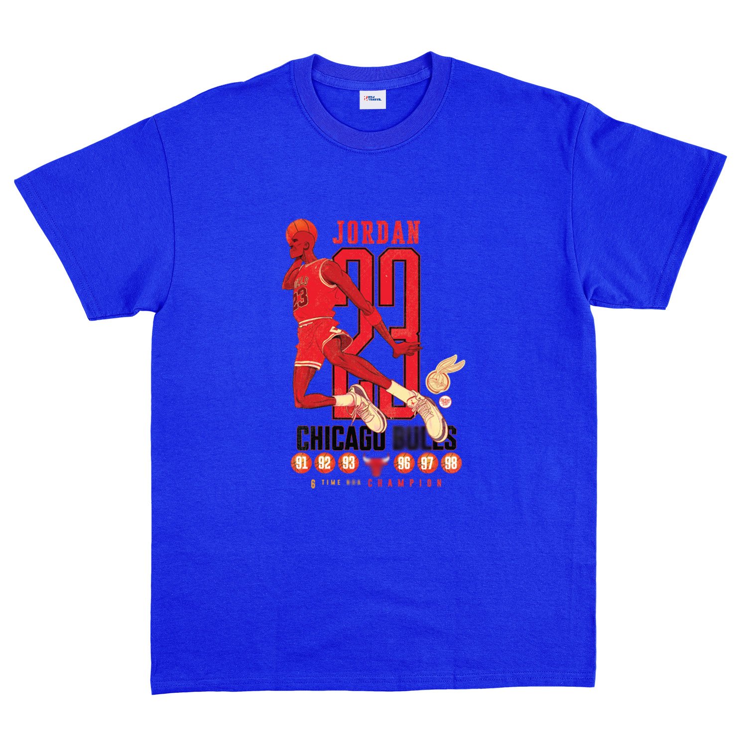 6 Time Champion, Michael ''Air'' Jordan Tişört L - Mavi