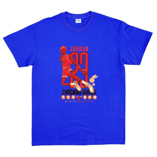 6 Time Champion, Michael ''Air'' Jordan Tişört L - Mavi