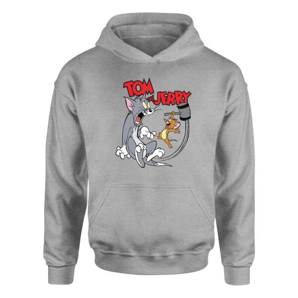 Tom And Jerry Grunge Hoodie L - Gri