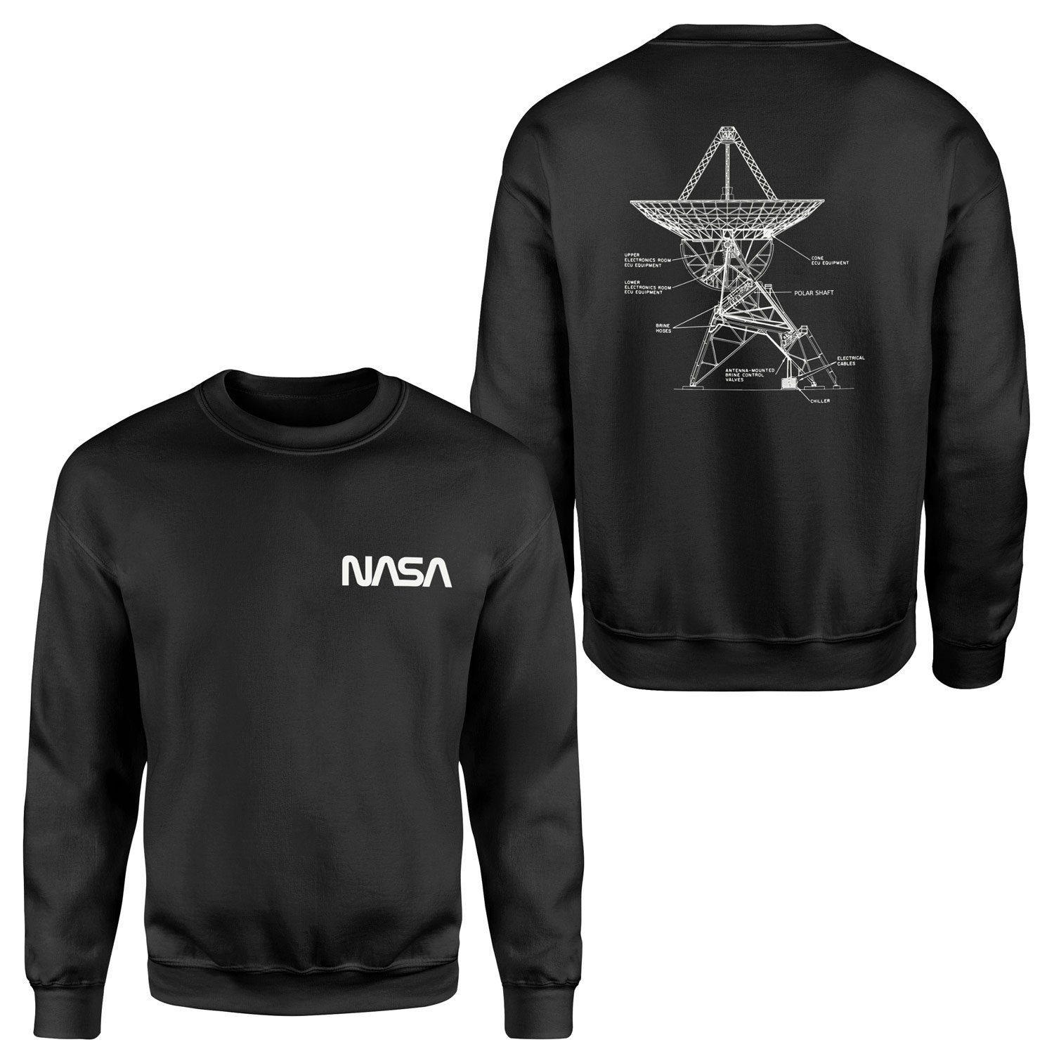 NASA Retro Mechanisms Graphic v3.0 Sweatshirt S - Siyah