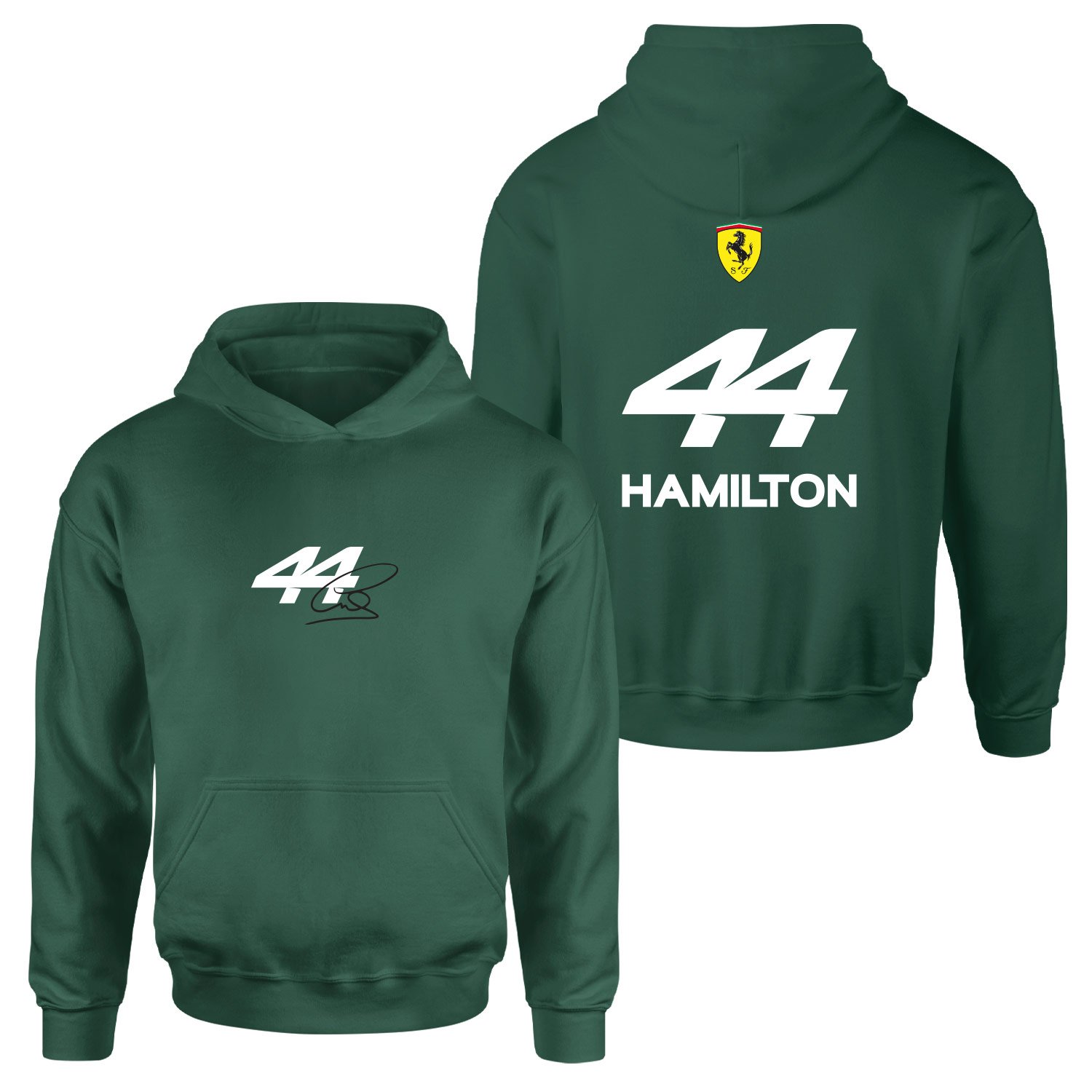 Lewis Hamilton 44 Signature Hoodie S - Nefti Yeşili