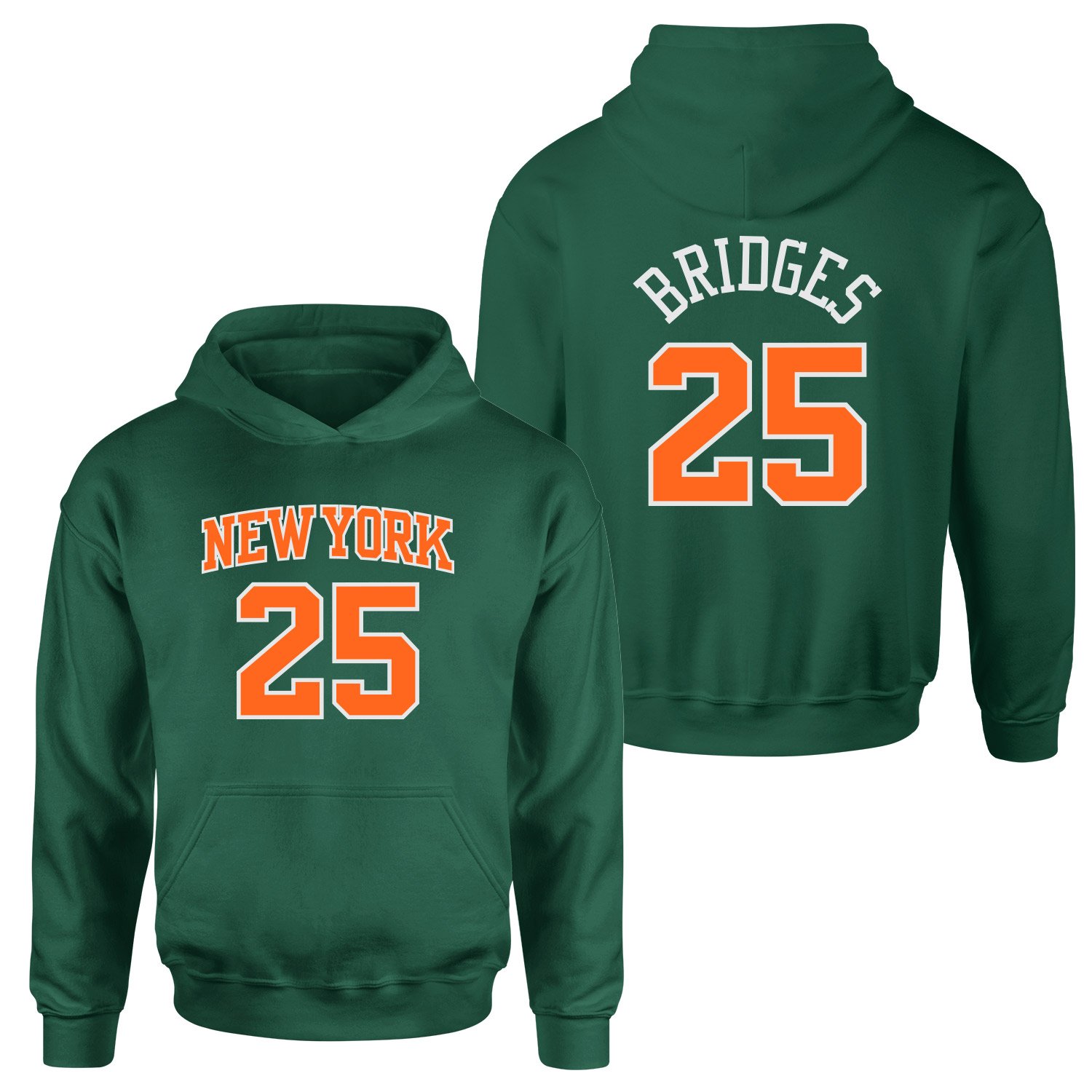 Mikail Bridges 25 New York Jersey Hoodie M - Nefti Yeşili