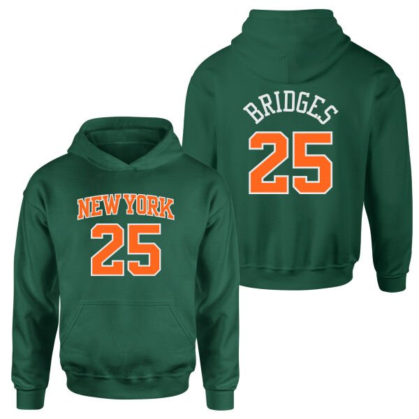 Mikail Bridges 25 New York Jersey Hoodie M - Nefti Yeşili