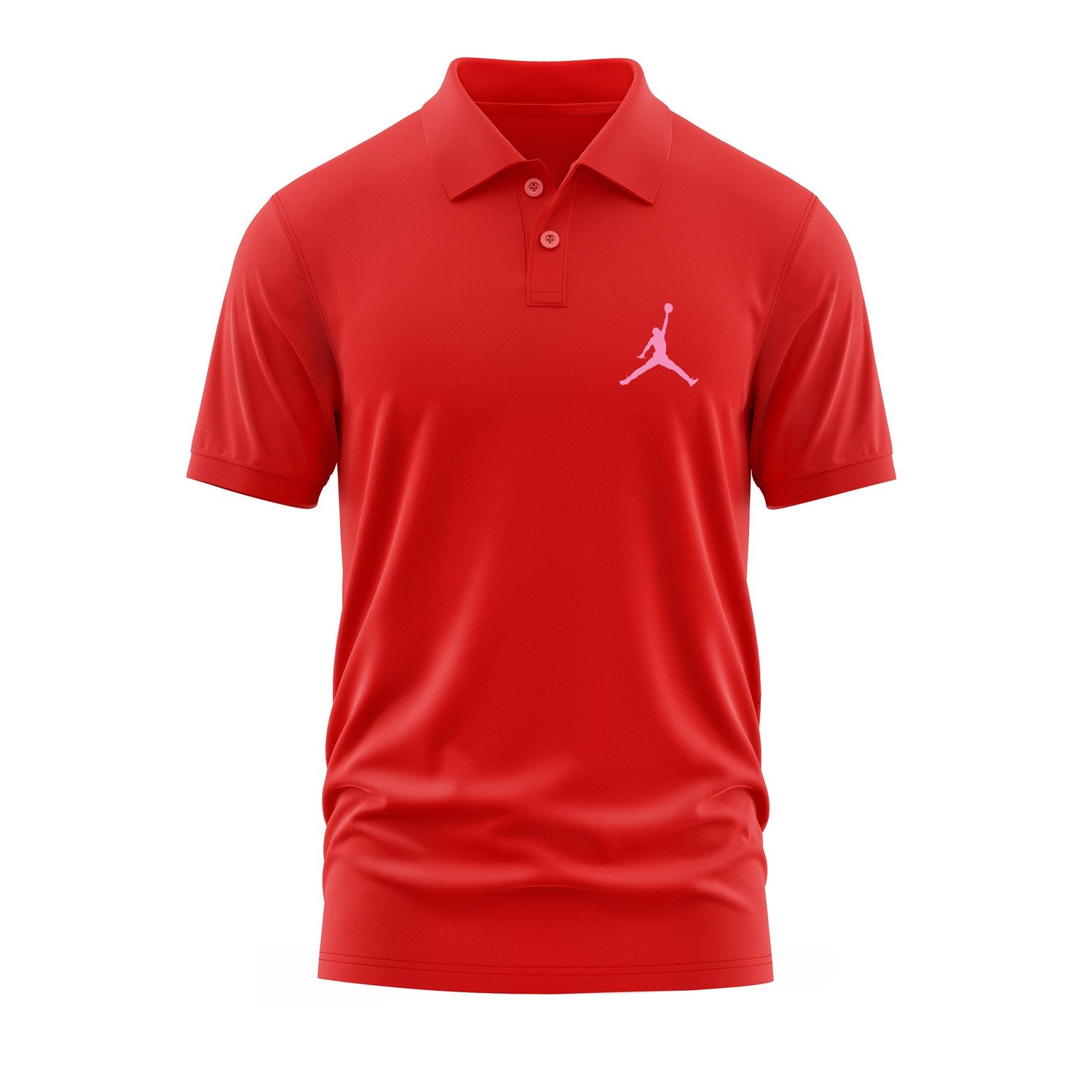 Air Jordan Pink Stroked Polo Tişört S - Kırmızı