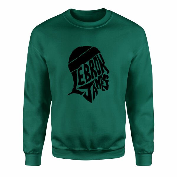LeBron James Text Sweatshirt XL - Nefti Yeşili
