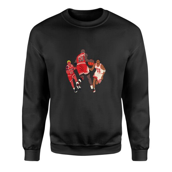 Jordan, Pippen, Rodman Sweatshirt M - Siyah