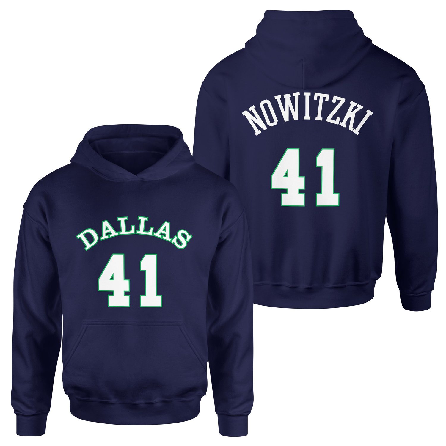 Dirk Nowitzki 41 Forma Hoodie XXL - İndigo Mavisi