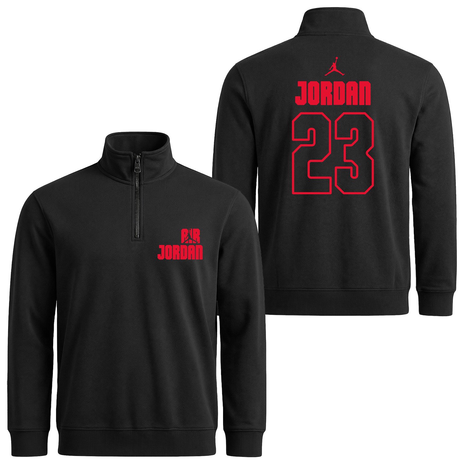 Air Jordan Block 23 Yarım Fermuarlı Sweatshirt XL - Siyah