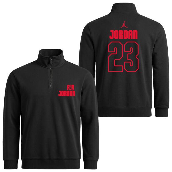 Air Jordan Block 23 Yarım Fermuarlı Sweatshirt XL - Siyah