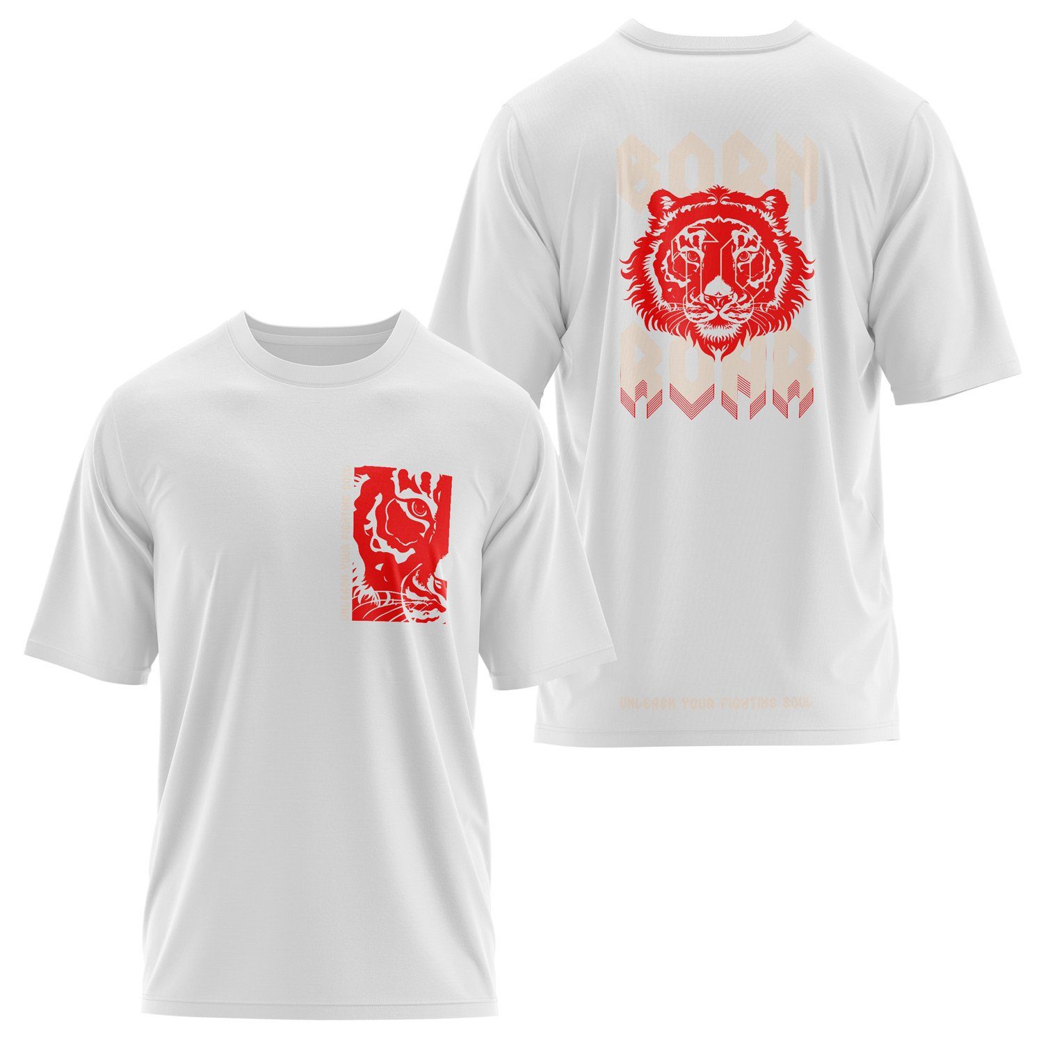 Unleash Your Fighting Soul | Tiger SE Oversize Tişört S - Beyaz
