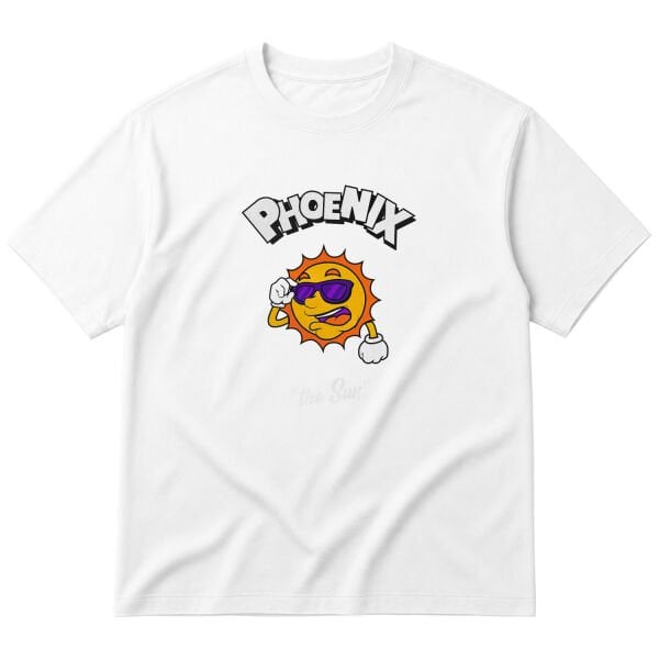 Phoenix Cartoon Oversize Tişört XL - Beyaz