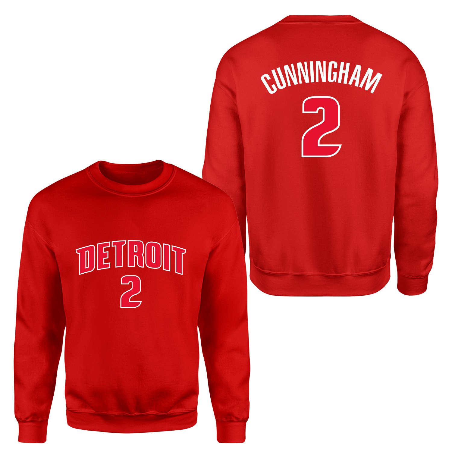Cade Cunningham 2 Pistons Forma Sweatshirt XXL - Kırmızı
