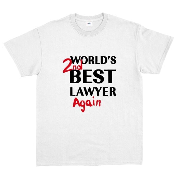 World’s 2nd Best Lawyer Again Tişört XL - Beyaz | OUTLET