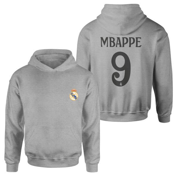 Kylian Mbappe Real Madrid Forma Hoodie XL - Gri
