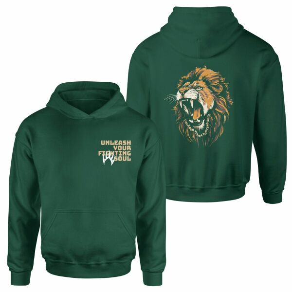 Unleash Your Fighting Soul | Lion Hoodie XXL - Nefti Yeşili