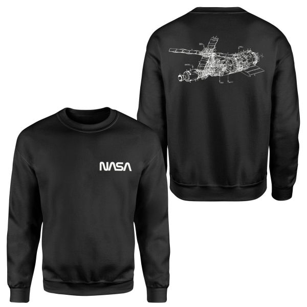 NASA Retro Mechanisms Graphic v2.0 Sweatshirt M - Siyah