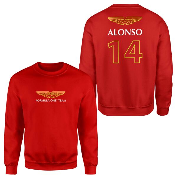 Fernando Alonso | Aston Martin Basic Sweatshirt L - Kırmızı