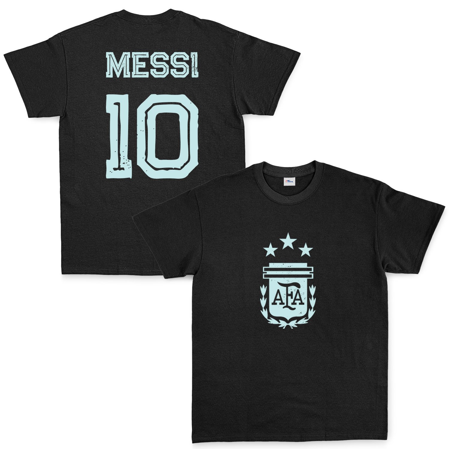 Lionel Messi 10 Argentina Grunge Tişört M - Siyah