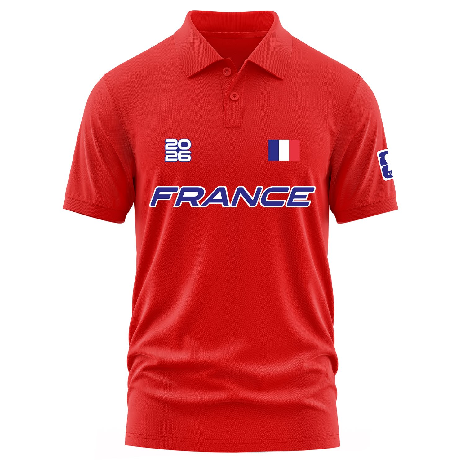 Fransa 2026 Polo Tişört L - Kırmızı