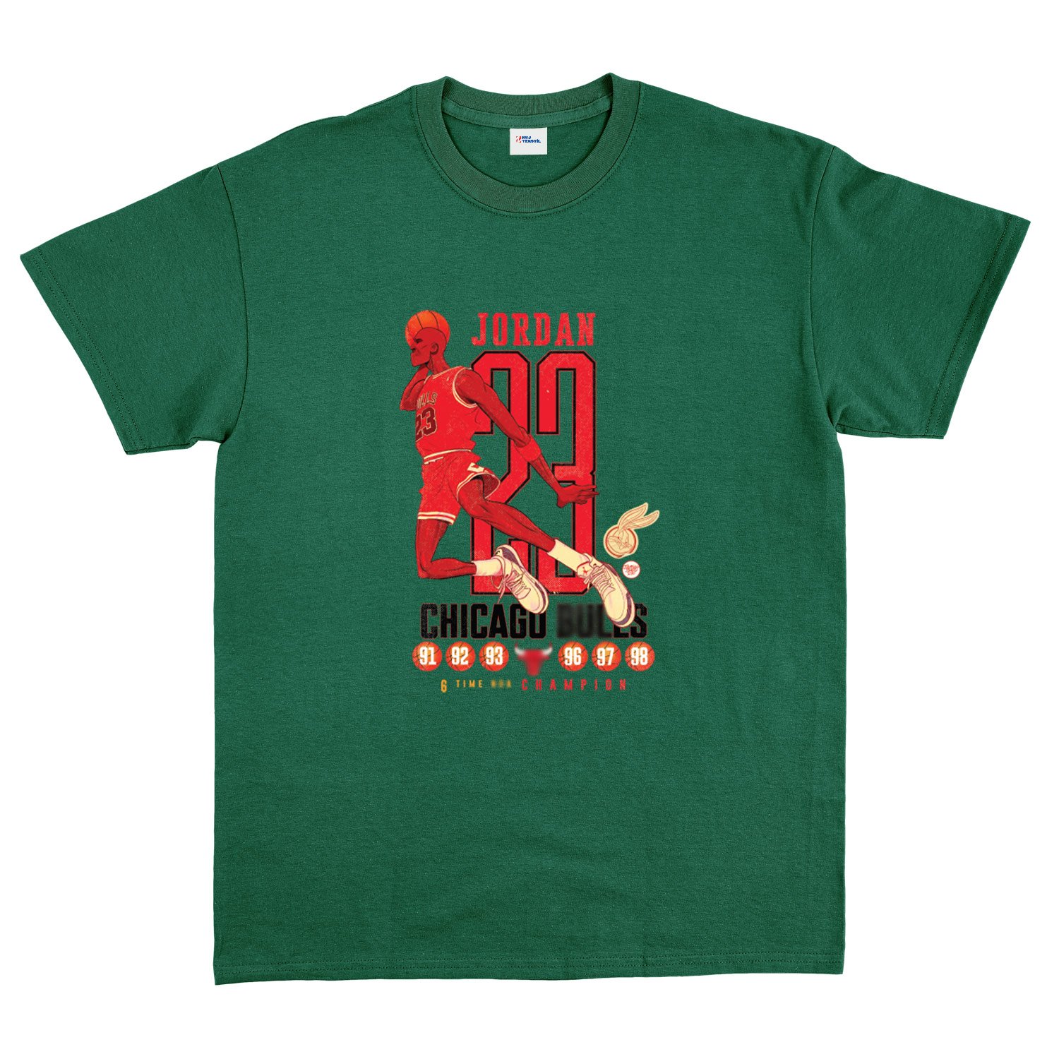 6 Time Champion, Michael ''Air'' Jordan Tişört XXL - Nefti Yeşili