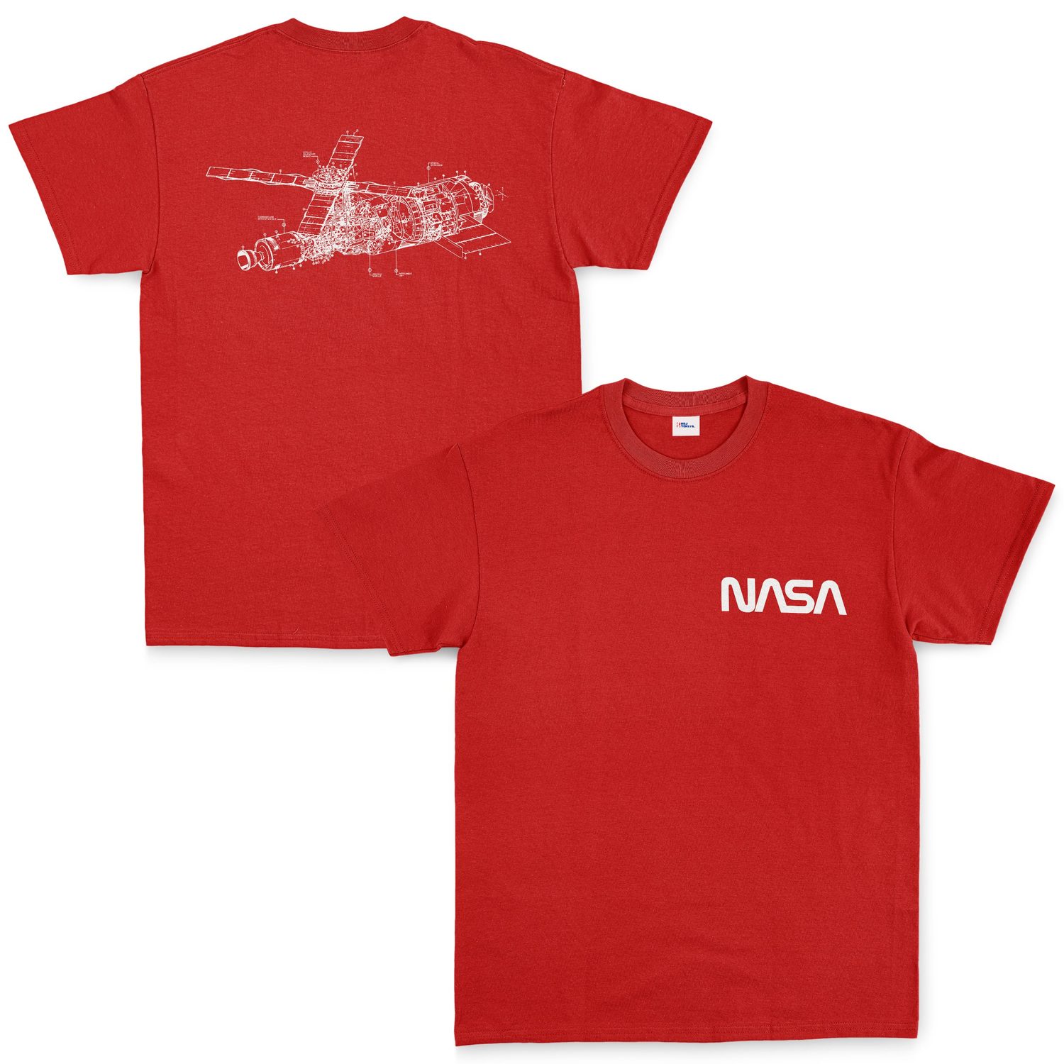 NASA Retro Mechanisms Graphic v2.0 Tişört XXL - Kırmızı