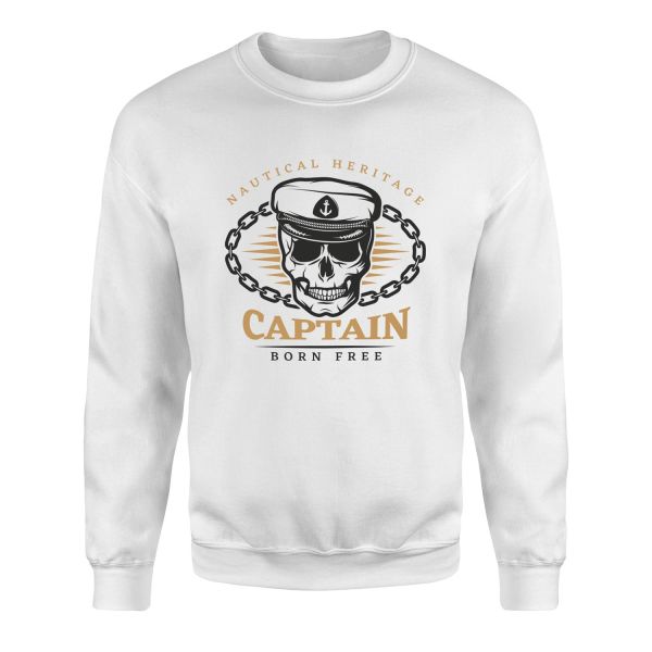 Captain Denizci Sweatshirt L - Beyaz