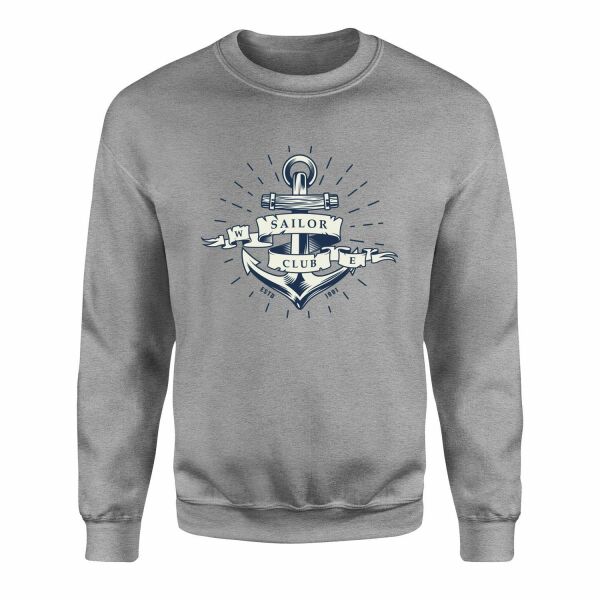 Sailor Club Denizci Tasarımlı Sweatshirt L - Gri