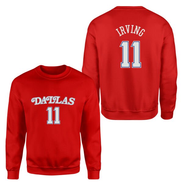 Kyrie Irving 11 Dallas Forma Sweatshirt L - Kırmızı